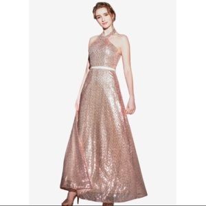 Sequin Halter Special Occasion Dress